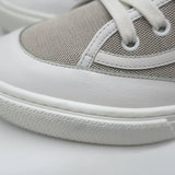 Hermes Get Low Top Sneakers Beige Canvas & White Leather Size 43.5