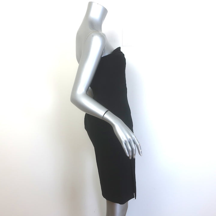 Zac Posen Strapless Bustier Mini Dress Black Stretch Crepe Size 4