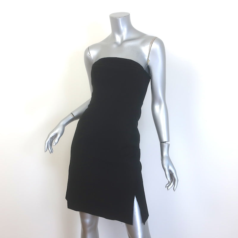 Zac Posen Strapless Bustier Mini Dress Black Stretch Crepe Size 4