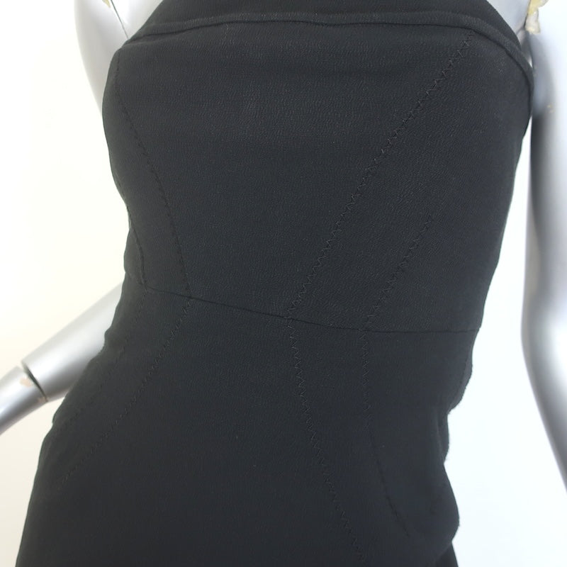 Zac Posen Strapless Bustier Mini Dress Black Stretch Crepe Size 4