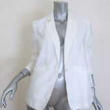 Cinq a Sept Khloe Tumbled Woven Blazer White Size 00 One-Button Jacket