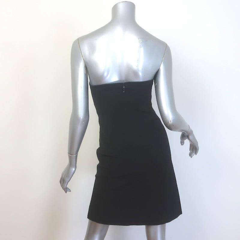 Zac Posen Strapless Bustier Mini Dress Black Stretch Crepe Size 4