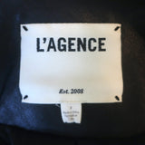 L'Agence Jayde Collarless Open-Front Leather Jacket Black Size 2