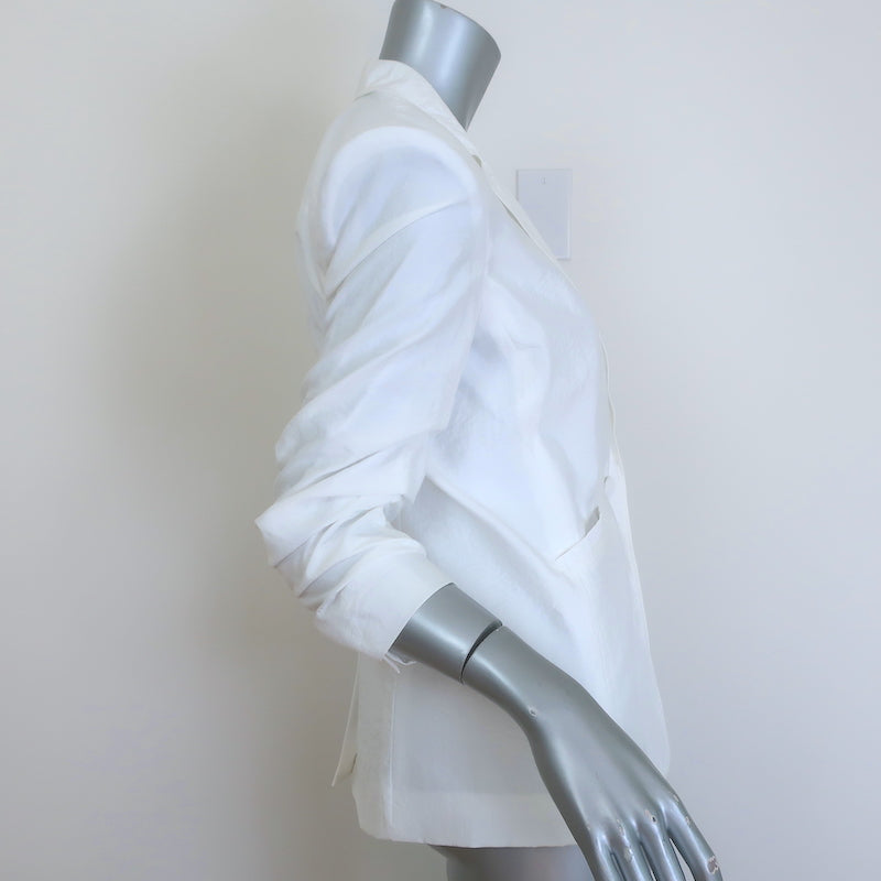 Cinq a Sept Khloe Tumbled Woven Blazer White Size 00 One-Button Jacket