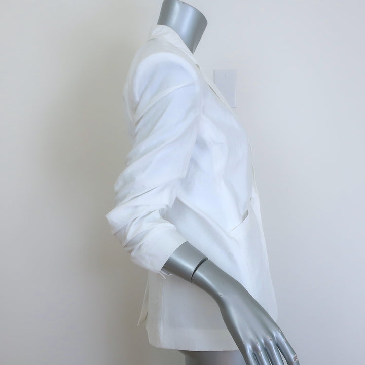 Cinq a Sept Khloe Tumbled Woven Blazer White Size 00 One-Button Jacket