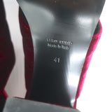 Lemare Crisscross Mule Sandals Burgundy Velvet Size 41 Open Toe Heels