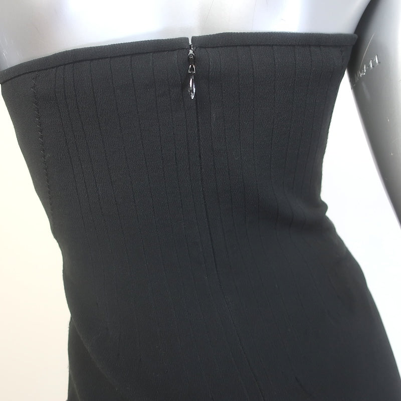 Zac Posen Strapless Bustier Mini Dress Black Stretch Crepe Size 4