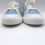Hermes Get Low Top Sneakers Blue Denim & White Leather Size 43.5