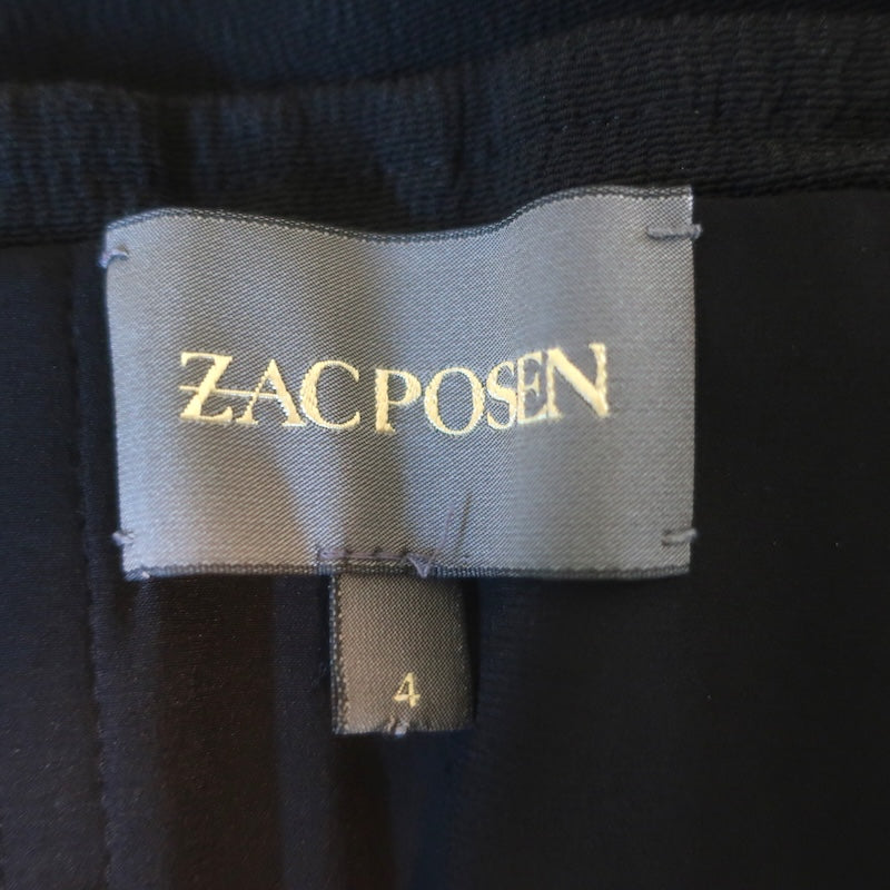 Zac Posen Strapless Bustier Mini Dress Black Stretch Crepe Size 4