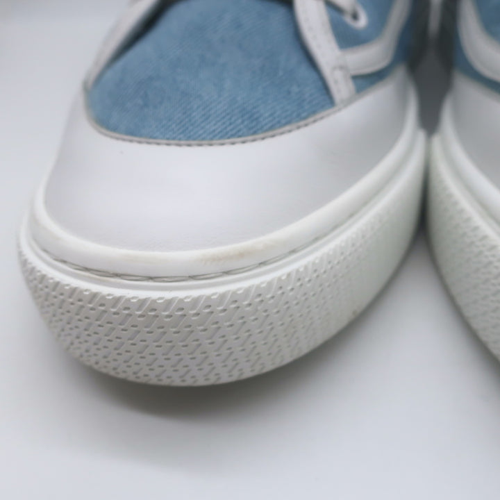 Hermes Get Low Top Sneakers Blue Denim &amp; White Leather Size 43.5