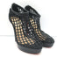 Christian Louboutin Coussin 140 Caged Booties Black Leather Size 41