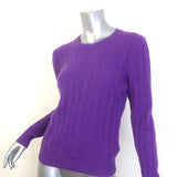 Polo Ralph Lauren Cashmere Cable Knit Crewneck Sweater Purple Size Small