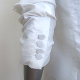 Cinq a Sept Khloe Tumbled Woven Blazer White Size 00 One-Button Jacket