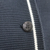 Christian Dior Double Breasted Sweater Jacket Navy Cotton Knit Size 40