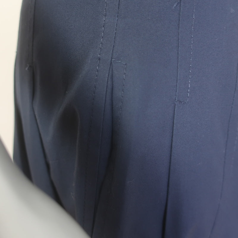 Ulla Johnson Petra Pleated Button-Front Midi Skirt Navy Cotton Size 00