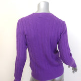 Polo Ralph Lauren Cashmere Cable Knit Crewneck Sweater Purple Size Small