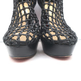 Christian Louboutin Coussin 140 Caged Booties Black Leather Size 41