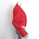 A.L.C. Reeve Asymmetric Wrap Jacket Ruby Red Twill Size 12