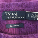 Polo Ralph Lauren Cashmere Cable Knit Crewneck Sweater Purple Size Small