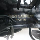 Saint Laurent Studded Fringe Sandals Black Leather Size 40.5 Flat Thong