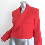 A.L.C. Reeve Asymmetric Wrap Jacket Ruby Red Twill Size 12