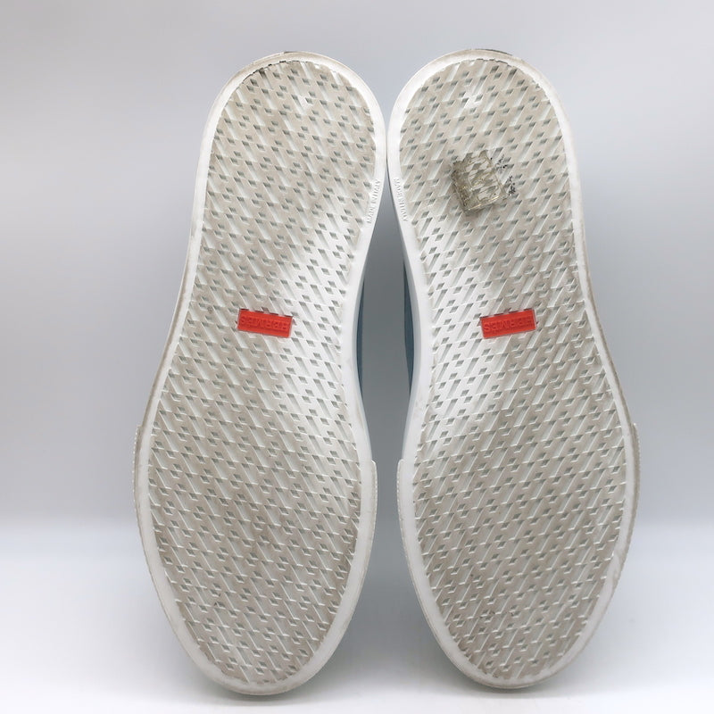 Hermes Get Low Top Sneakers Blue Denim &amp; White Leather Size 43.5