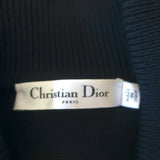 Christian Dior Double Breasted Sweater Jacket Navy Cotton Knit Size 40