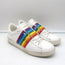 Valentino Rainbow Open Low Sneakers White Leather Size 39