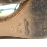 Louis Vuitton Summertime Cork Wedge Sandals Green Patent Leather Size 37.5