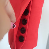 A.L.C. Reeve Asymmetric Wrap Jacket Ruby Red Twill Size 12