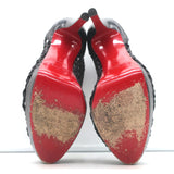 Christian Louboutin Coussin 140 Caged Booties Black Leather Size 41