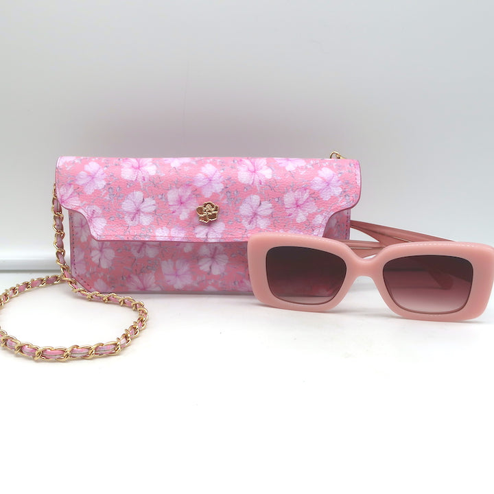 LoveShackFancy Arietta Square Sunglasses Blushing Quartz NEW