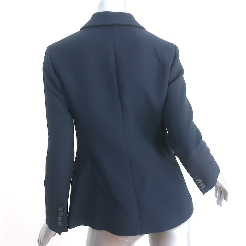 Christian Dior Blazer Navy Wool-Silk Size 38 Single Breasted Jacket