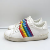 Valentino Rainbow Open Low Sneakers White Leather Size 39