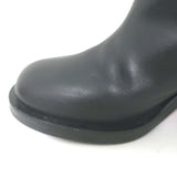 Miu Miu Logo-Detailed Pull-On Knee High Boots Black Leather Size 37