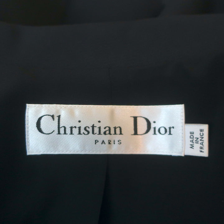 Christian Dior Blazer Navy Wool-Silk Size 38 Single Breasted Jacket