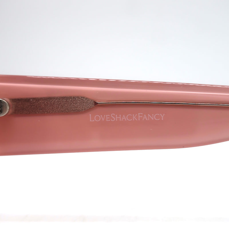 LoveShackFancy Arietta Square Sunglasses Blushing Quartz NEW