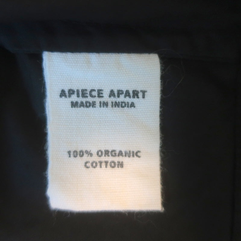 Apiece Apart Porta Smocked Midi Dress Black Cotton Size Extra Small