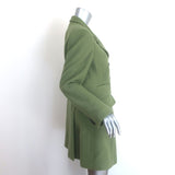 Armani Collezioni Double Breasted Coat Green Virgin Wool Size 10
