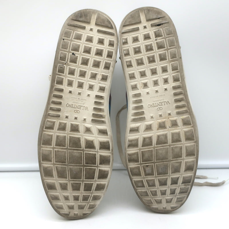 Valentino Rainbow Open Low Sneakers White Leather Size 39