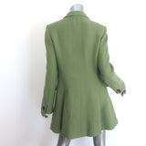 Armani Collezioni Double Breasted Coat Green Virgin Wool Size 10