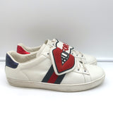 Gucci Ace Blind for Love Sneakers White Leather Size 38