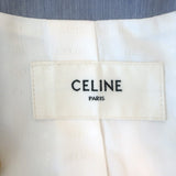 Celine Triomphe Quilted Chelsea Boutis Jacket Light Blue Cotton Size 36