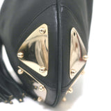 Gucci Indy Large Hobo Bag Black Leather Bamboo Tassel Crossbody