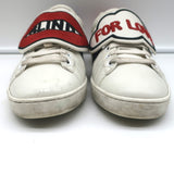 Gucci Ace Blind for Love Sneakers White Leather Size 38