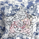 Christian Dior Around the World Embroidered Cashmere Sweater White/Blue Size 36