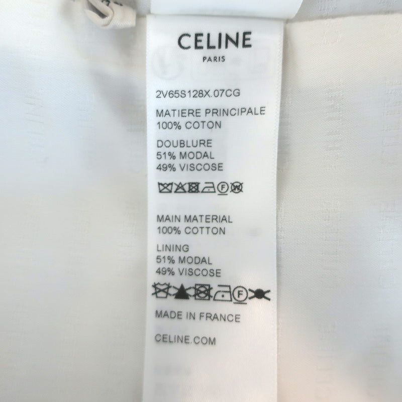 Celine Triomphe Quilted Chelsea Boutis Jacket Light Blue Cotton Size 36