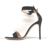 Gianvito Rossi Portofino 105 Sandals Black Suede Size 37 Ankle Strap Heels