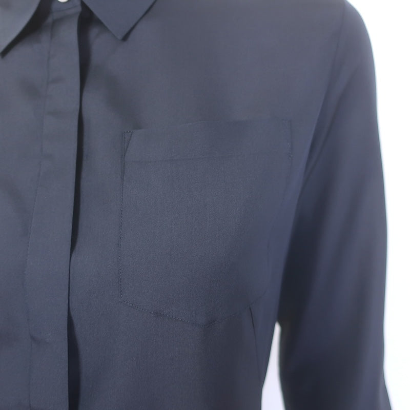 The Row Shirtdress Navy Silk Size 2