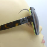 Chrome Hearts Queenie Oversize Tortoiseshell Sunglasses Havana/Lime Green